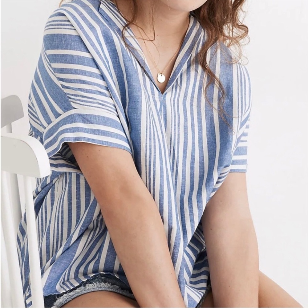 Madewell linen blend popover shirt